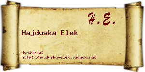 Hajduska Elek névjegykártya